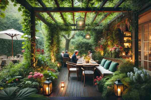 Garden Patios with Lush Greenery