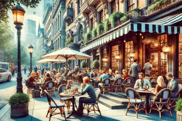 Sidewalk Cafés for a Bustling City Vibe